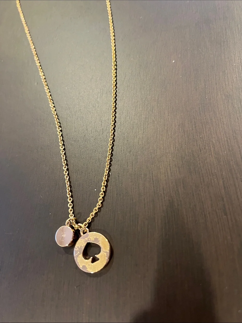 Rose Gold Kate Spade Pendant Necklace with Crystal Accent